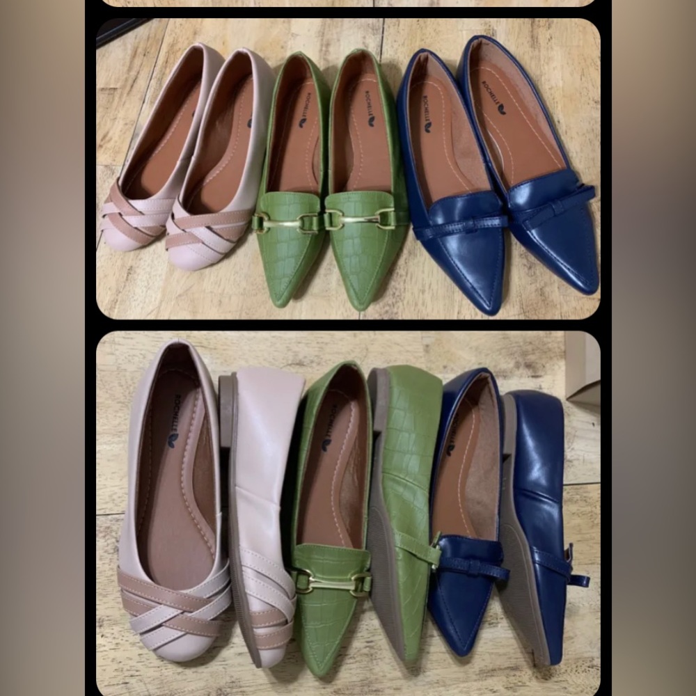 Rochelle Brazilian Ballet Flats - 3 Pairs - Size 6